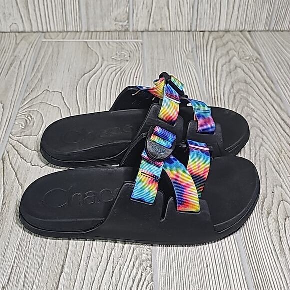 Chaco Chillos Tie Dye Slide Sandals Kids Size 3 - Picture 2 of 11
